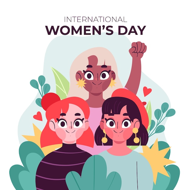 Ilustración plana de celebración del día de la mujer