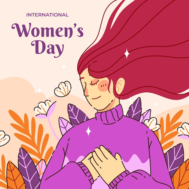 Ilustración plana para la celebración del día de la mujer.