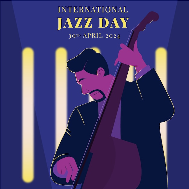 Vector ilustración plana para la celebración del día mundial del jazz