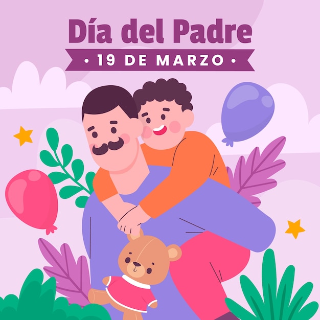 Vector ilustración plana para la celebración del dia del padre