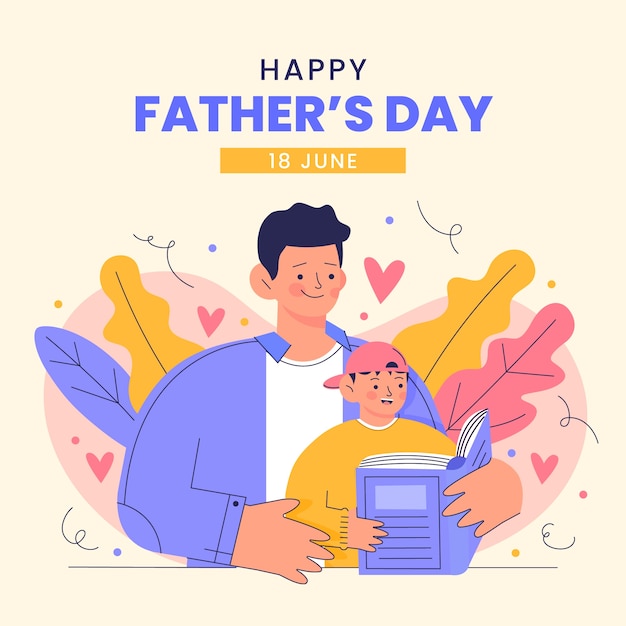 Ilustración plana para la celebración del día del padre.