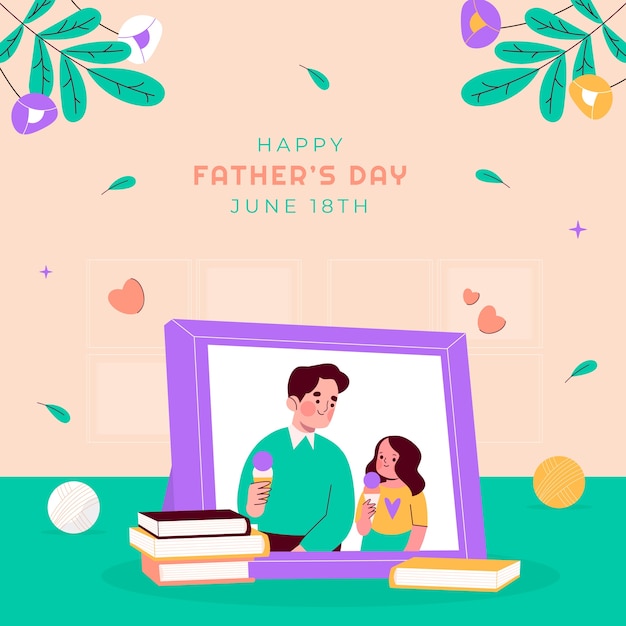 Ilustración plana para la celebración del día del padre.