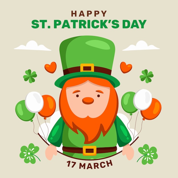 Vector ilustración plana para la celebración del día de san patricio