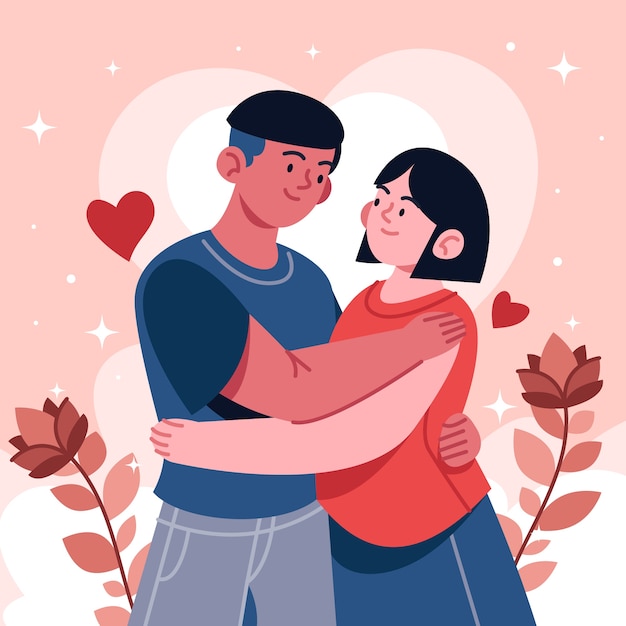 Ilustración plana de celebración del día de san valentín