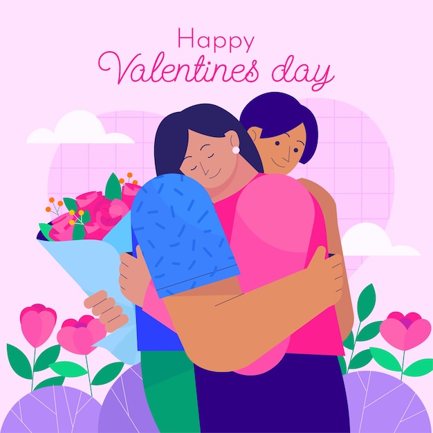 Vector ilustración plana de celebración del día de san valentín