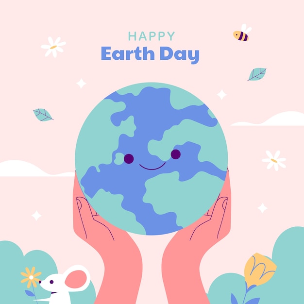 Ilustración plana para la celebración del día de la tierra