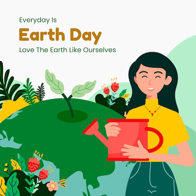 Ilustración plana para la celebración del día de la tierra