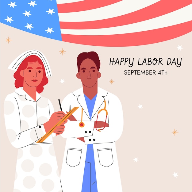 Ilustración plana para la celebración del día del trabajo de nosotros