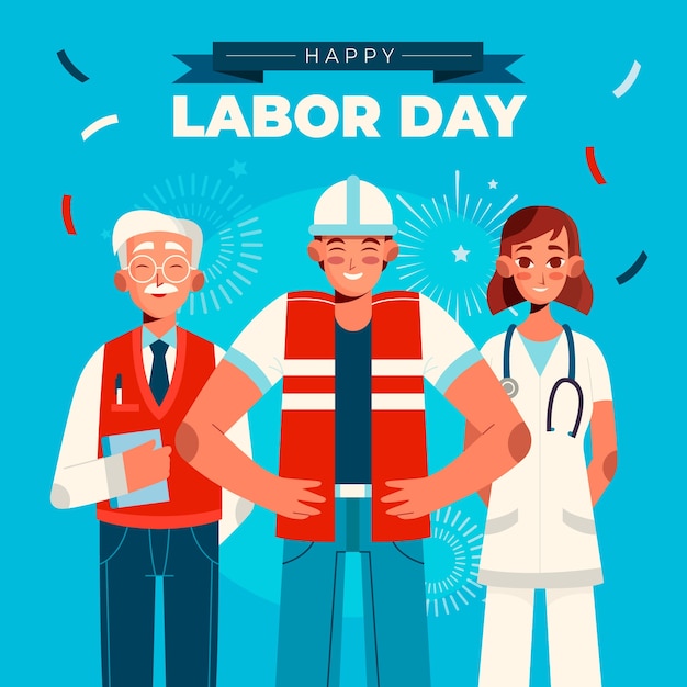 Ilustración plana para la celebración del día del trabajo.