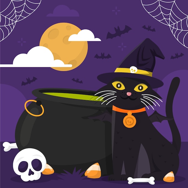 Vector ilustración plana para la celebración de halloween