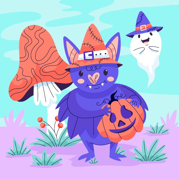 Vector ilustración plana para la celebración de halloween