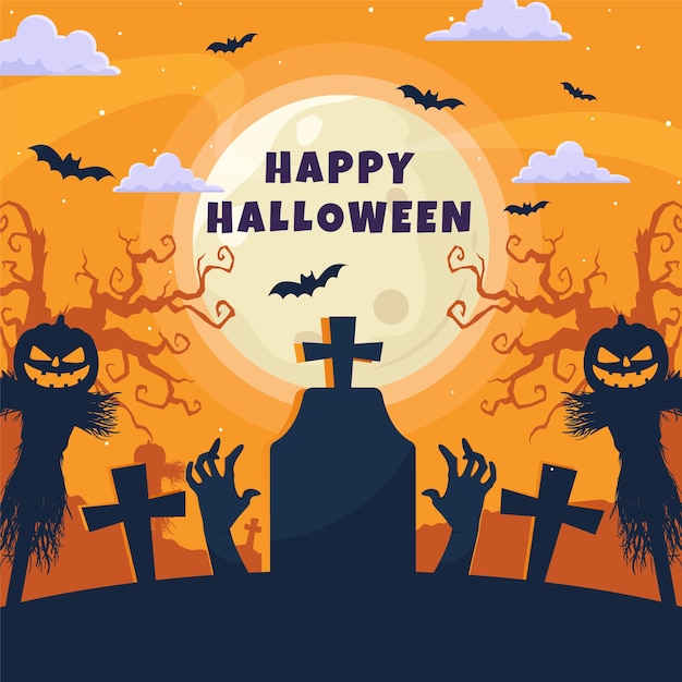 Vector ilustración plana para la celebración de halloween