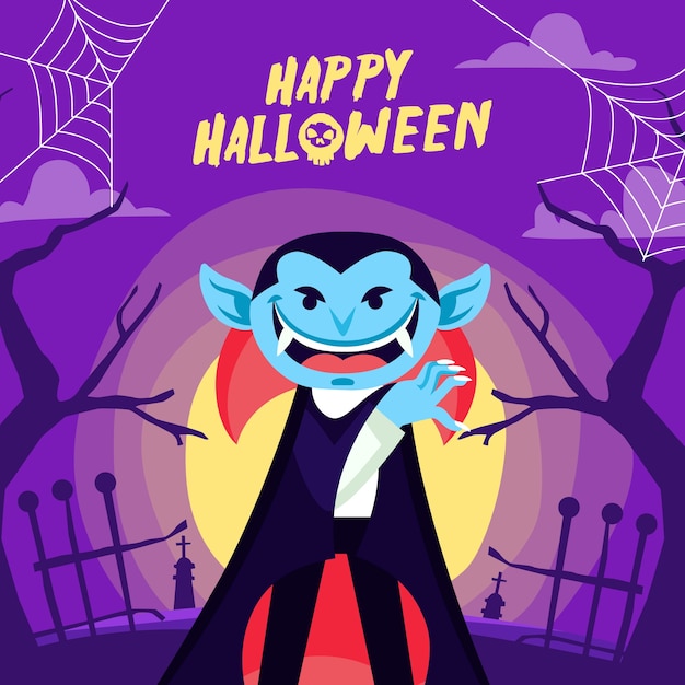 Vector ilustración plana de celebración de halloween