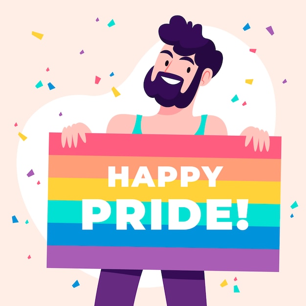 Ilustración plana para la celebración del mes del orgullo