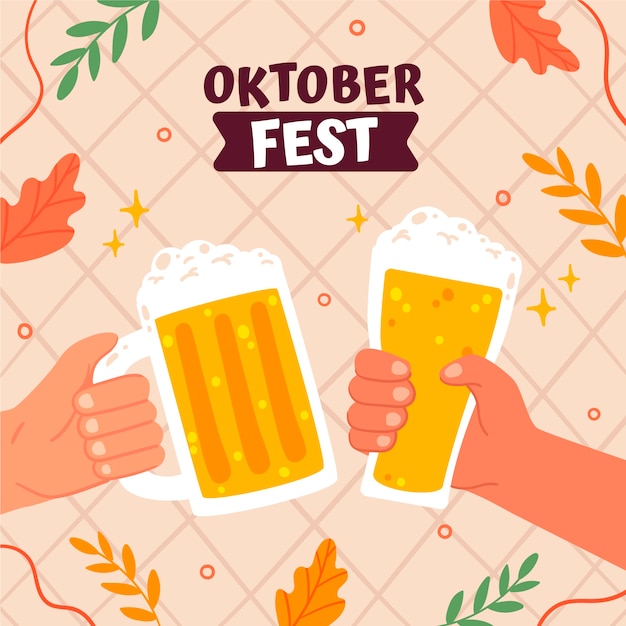 Ilustración plana de celebración de oktoberfest