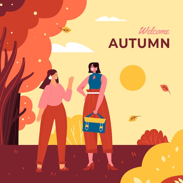 Ilustración plana de celebración de otoño