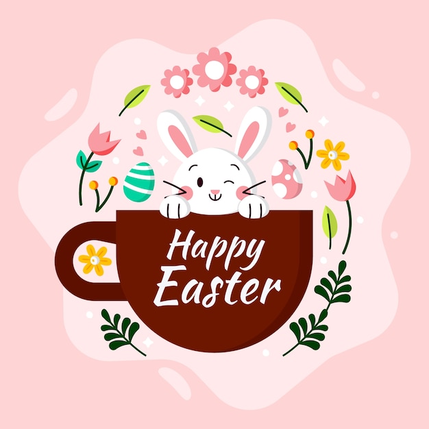Ilustración plana para celebración de pascua
