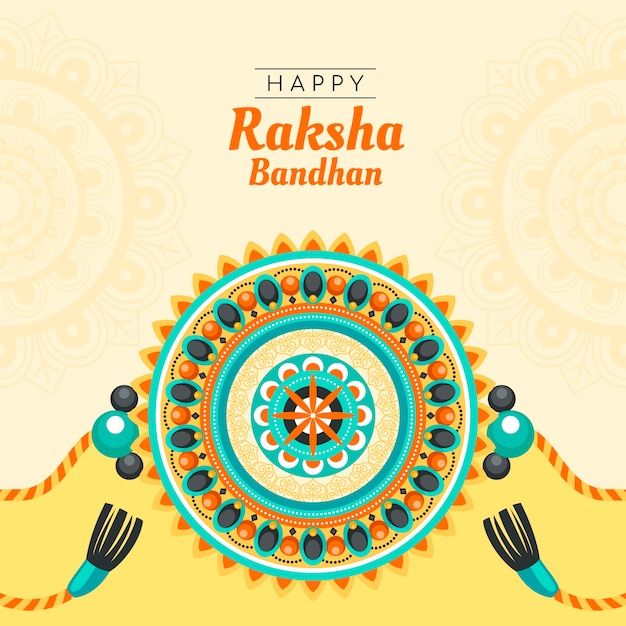 Ilustración plana para la celebración de raksha bandhan