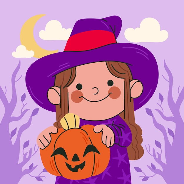 Ilustración plana para la celebración de la temporada de halloween