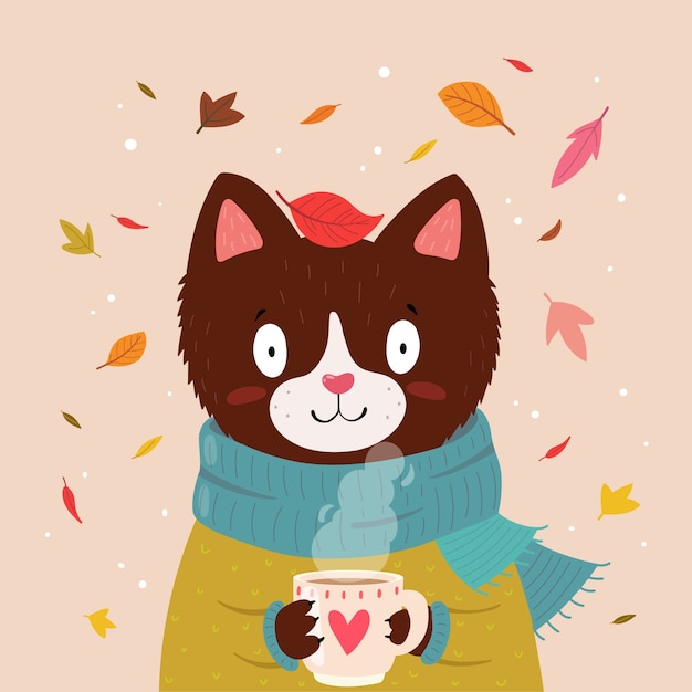 Vector ilustración plana para la celebración de la temporada de otoño.