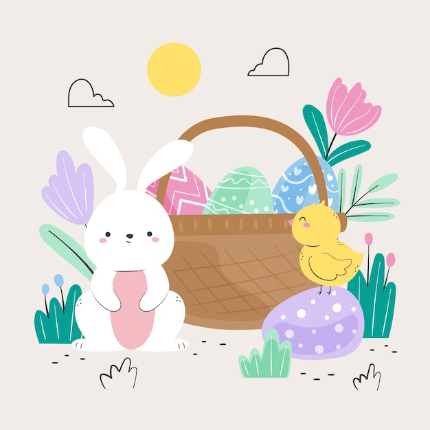 Ilustración plana para la celebración de vacaciones de semana santa
