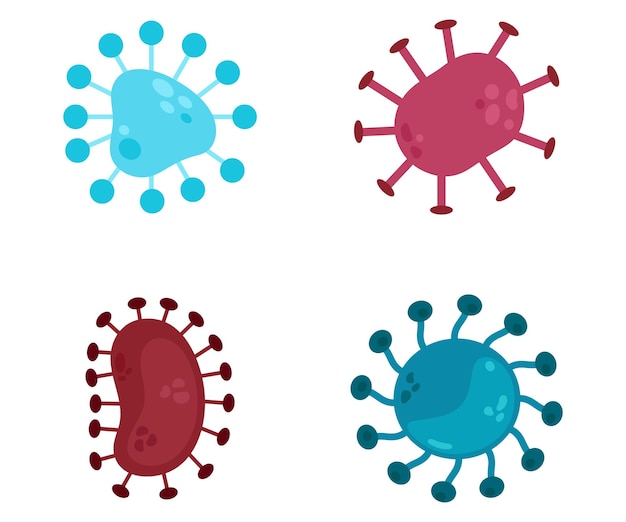 Ilustración plana de las células microscópicas del microorganismo bacteria