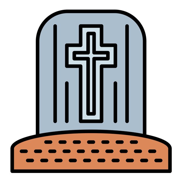 Ilustración plana del cementerio