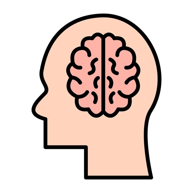 Ilustración plana del cerebro