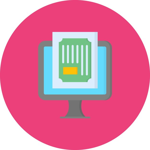 Ilustración plana de certificado en línea