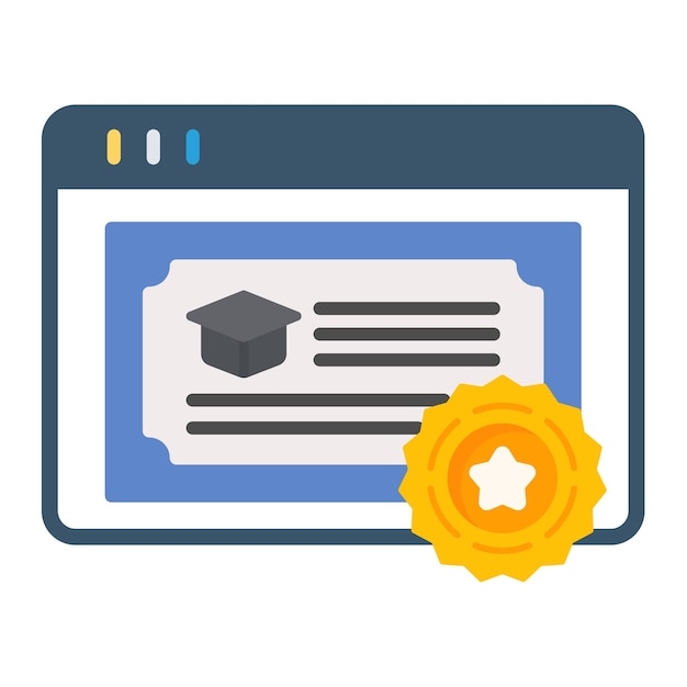 Ilustración plana de certificado