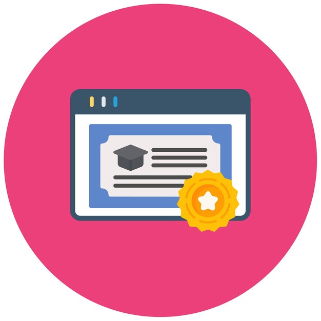 Ilustración plana de certificado