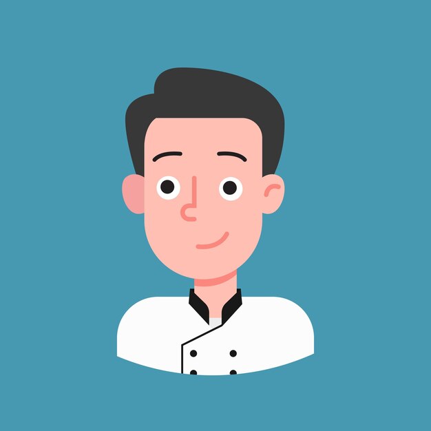 Ilustración plana de un chef masculino