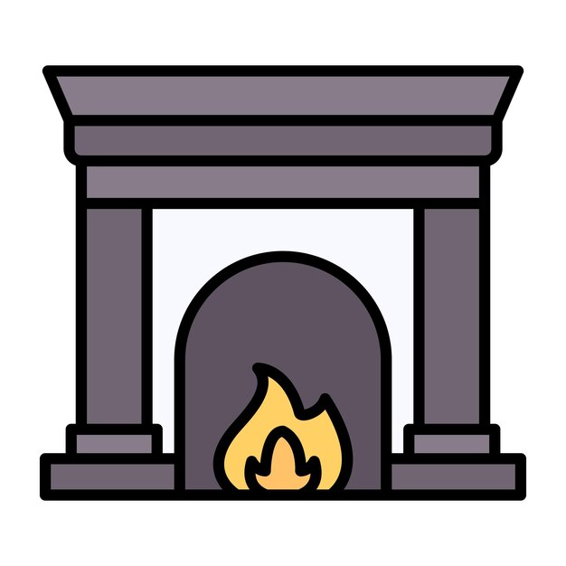Ilustración plana de chimenea