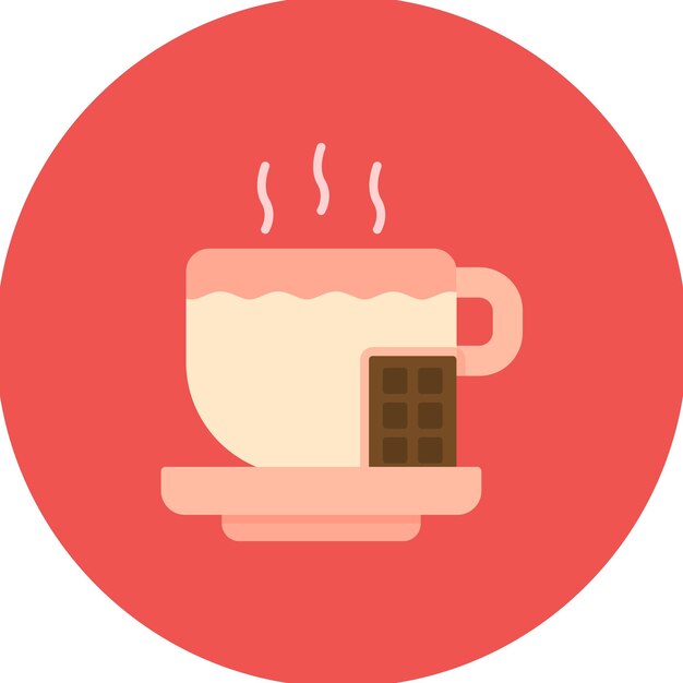 Ilustración plana de chocolate caliente