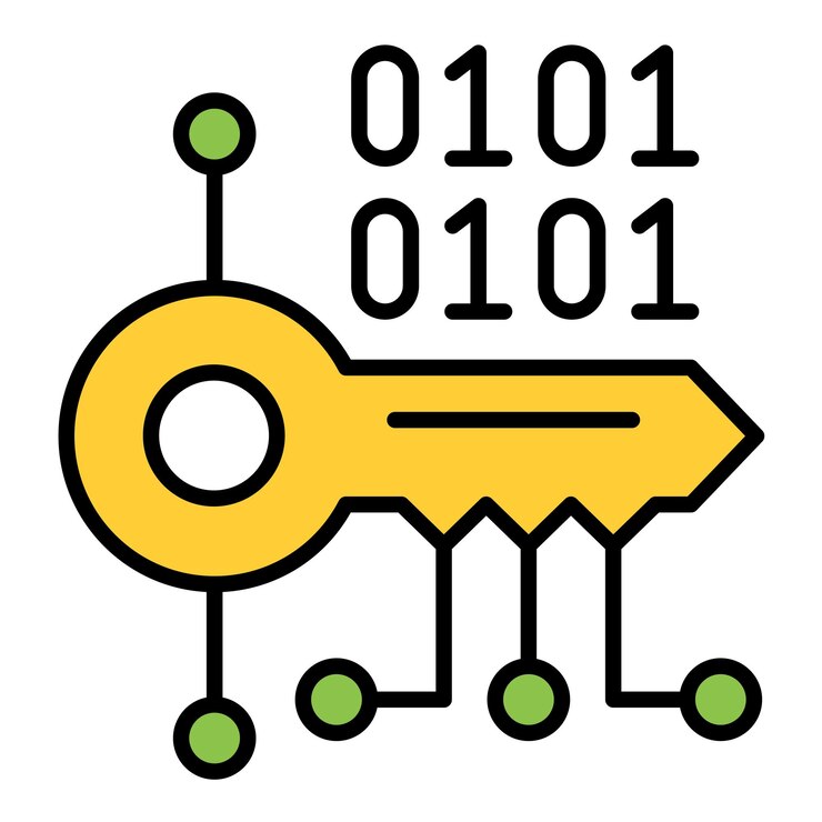 Vector ilustración plana de cifrado de claves