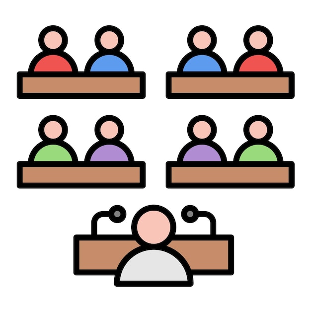 Ilustración plana de clase