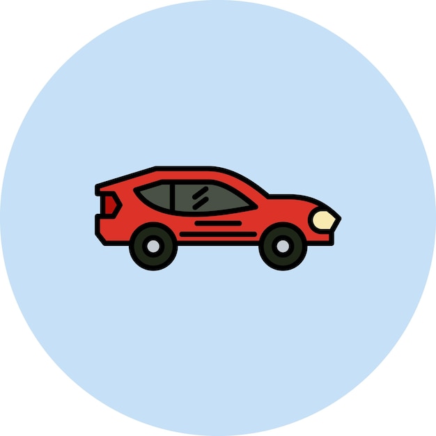 Ilustración plana de un coche de carreras