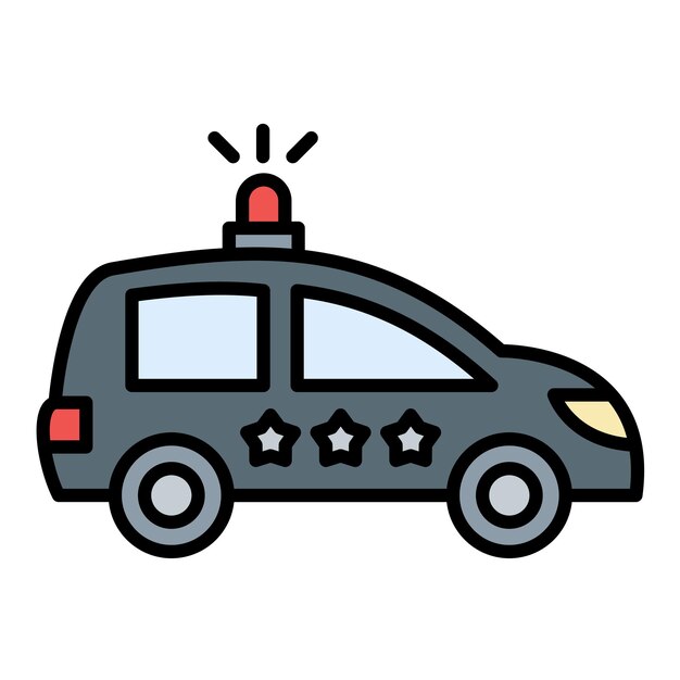 Ilustración plana del coche de policía