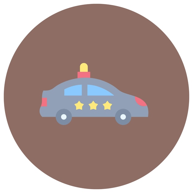 Ilustración plana del coche de policía