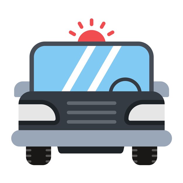 Ilustración plana del coche de policía