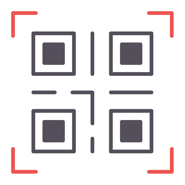 Ilustración plana del código QR