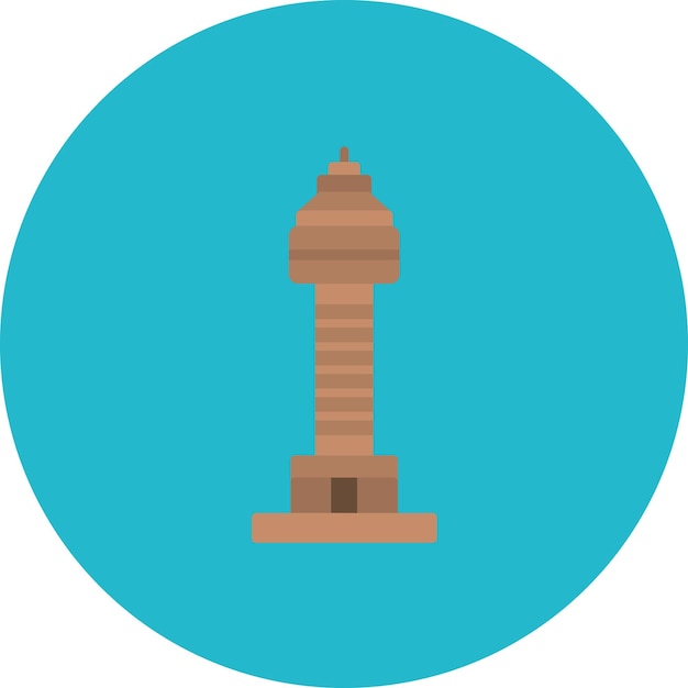 Ilustración plana de la columna de Trajano