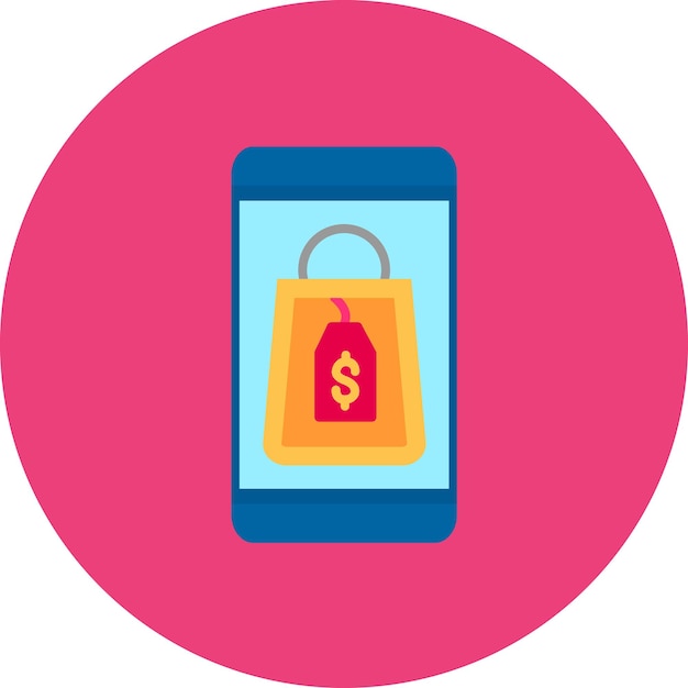 Ilustración plana de compras móviles