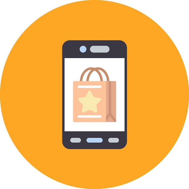 Ilustración plana de compras móviles