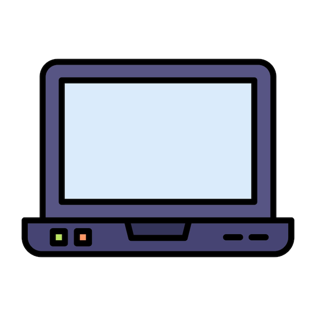 Ilustración plana de la computadora portátil