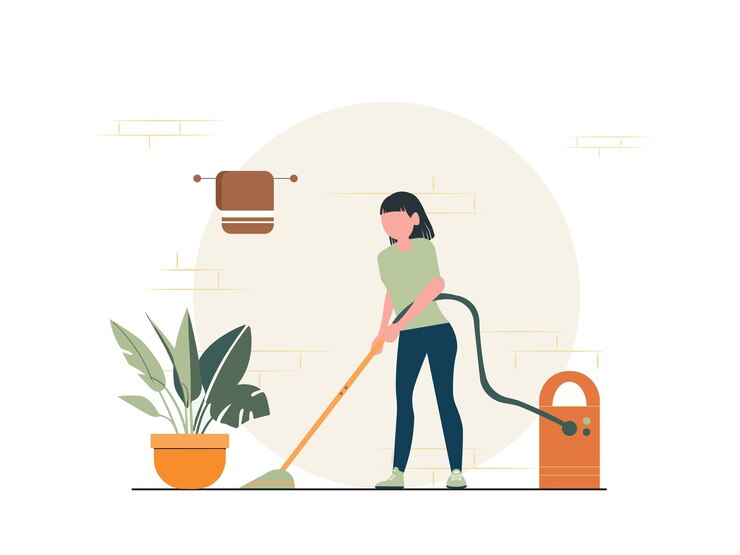 Ilustración plana para el concepto de mujer trabajadora