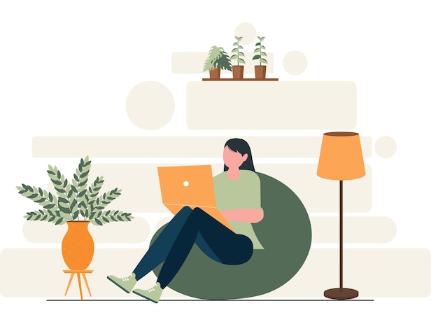 Ilustración plana para el concepto de mujer trabajadora