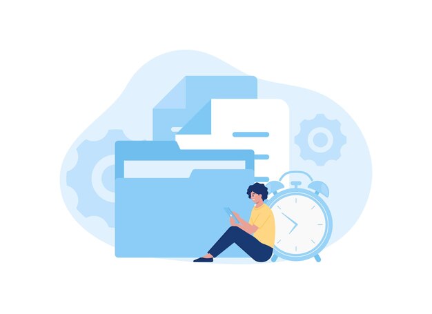 Ilustración plana del concepto de tendencia de gestión del tiempo
