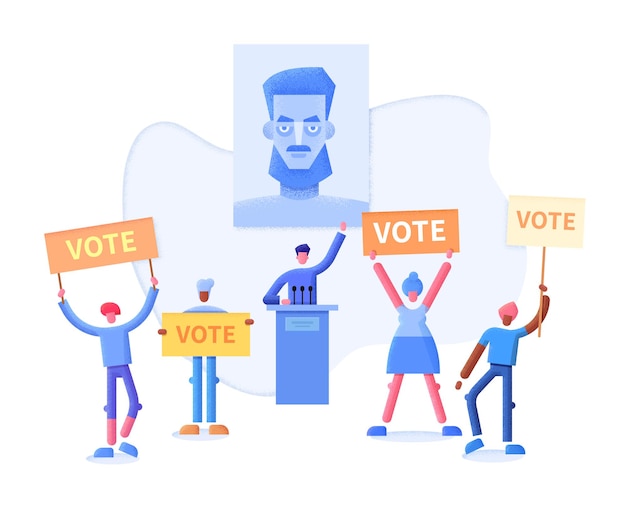 Ilustración plana del concepto de votación