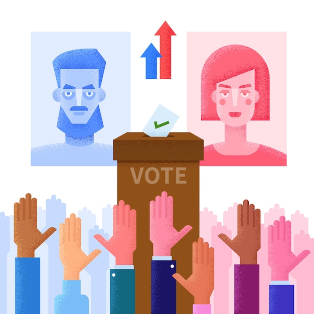 Vector ilustración plana del concepto de votación